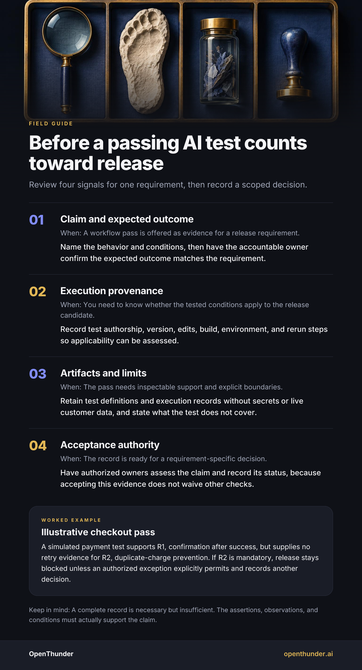 Field guide: Before a passing AI test counts toward release